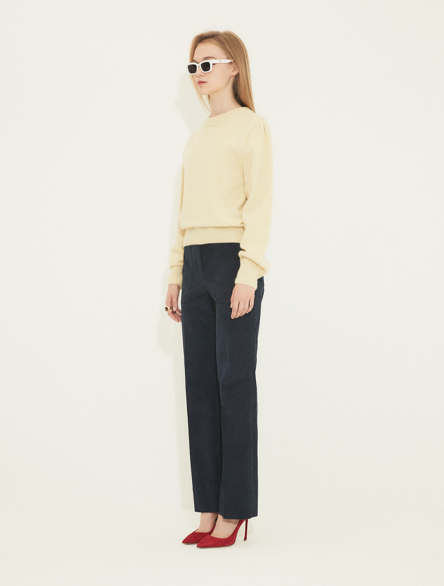 Puff Sleeve Knit 002_Yellow | W Concept